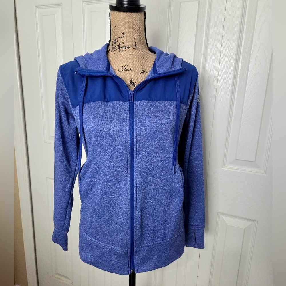 Adidas Climawarm Blue Zip-Up Hoodie Jacket